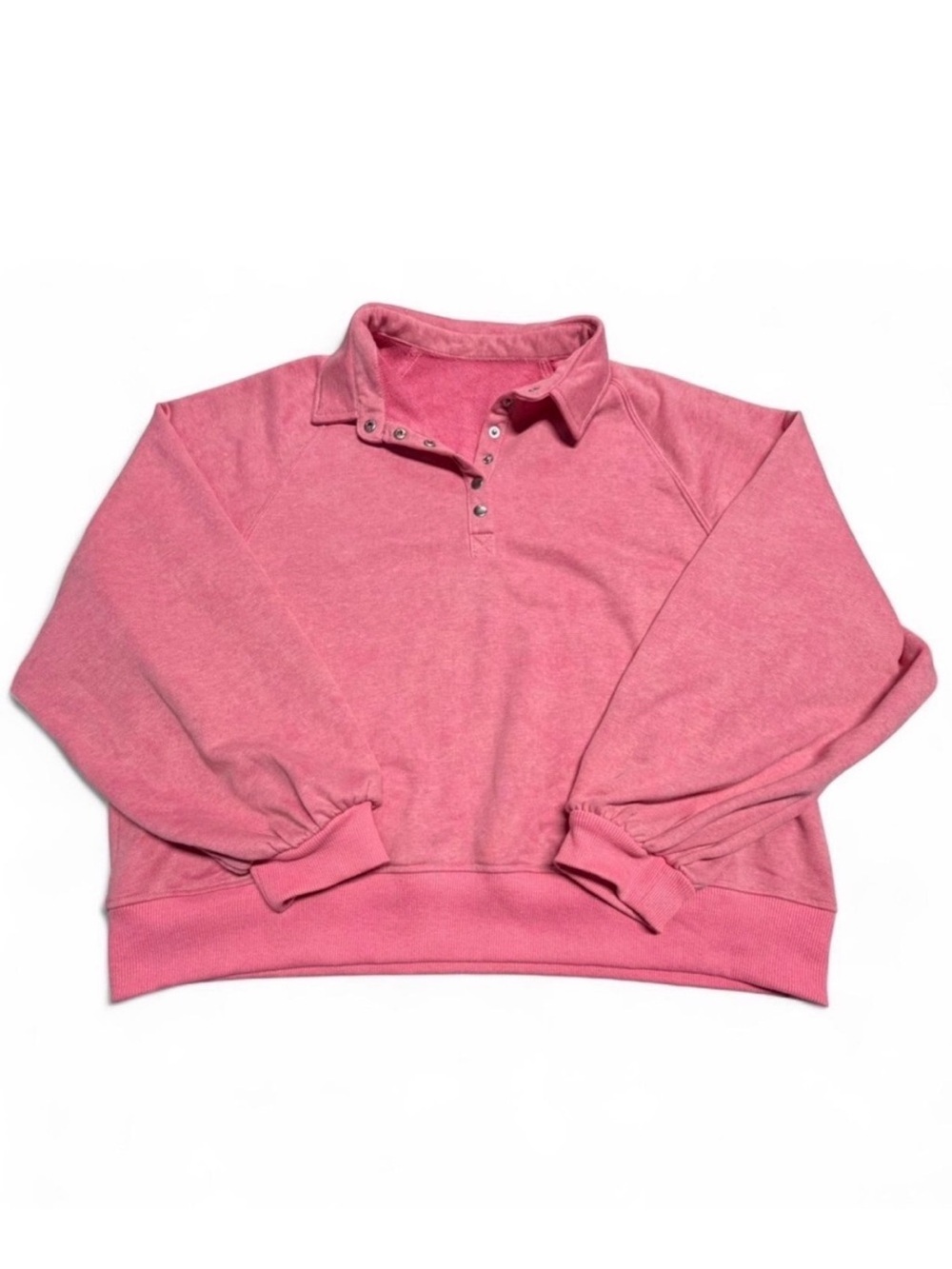 3/$20 Cropped Collared Pink Pullover Sweatshirt Women’s XL Comfy Loungewear